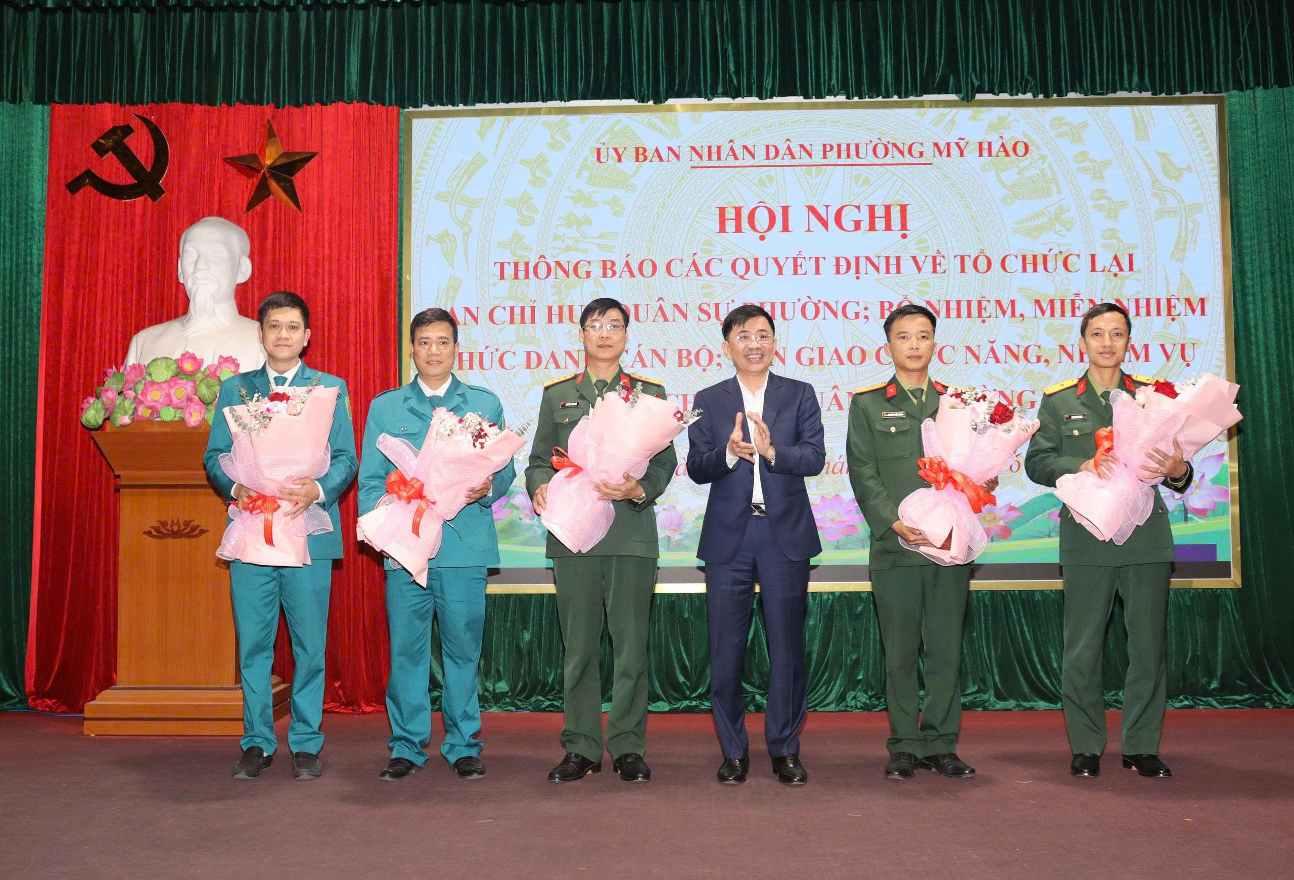 Hội nghị thông báo về tổ chức lại Ban CHQS phường Mỹ Hào
