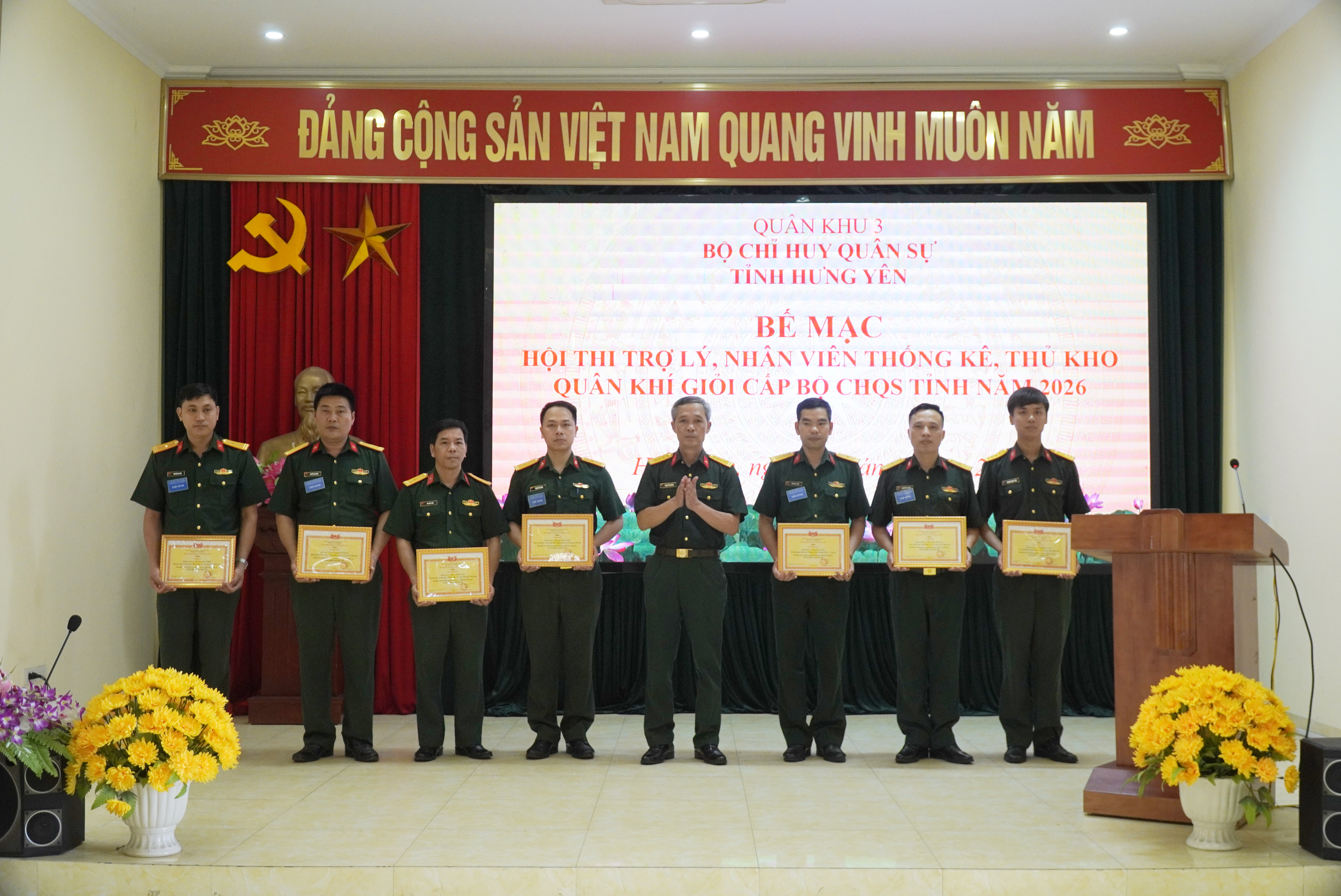 Bộ CHQS tỉnh Hưng Yên tổ chức Hội thi trợ lý, nhân viên thống kê, thủ kho quân khí giỏi cấp Bộ CHQS tỉnh năm 2026