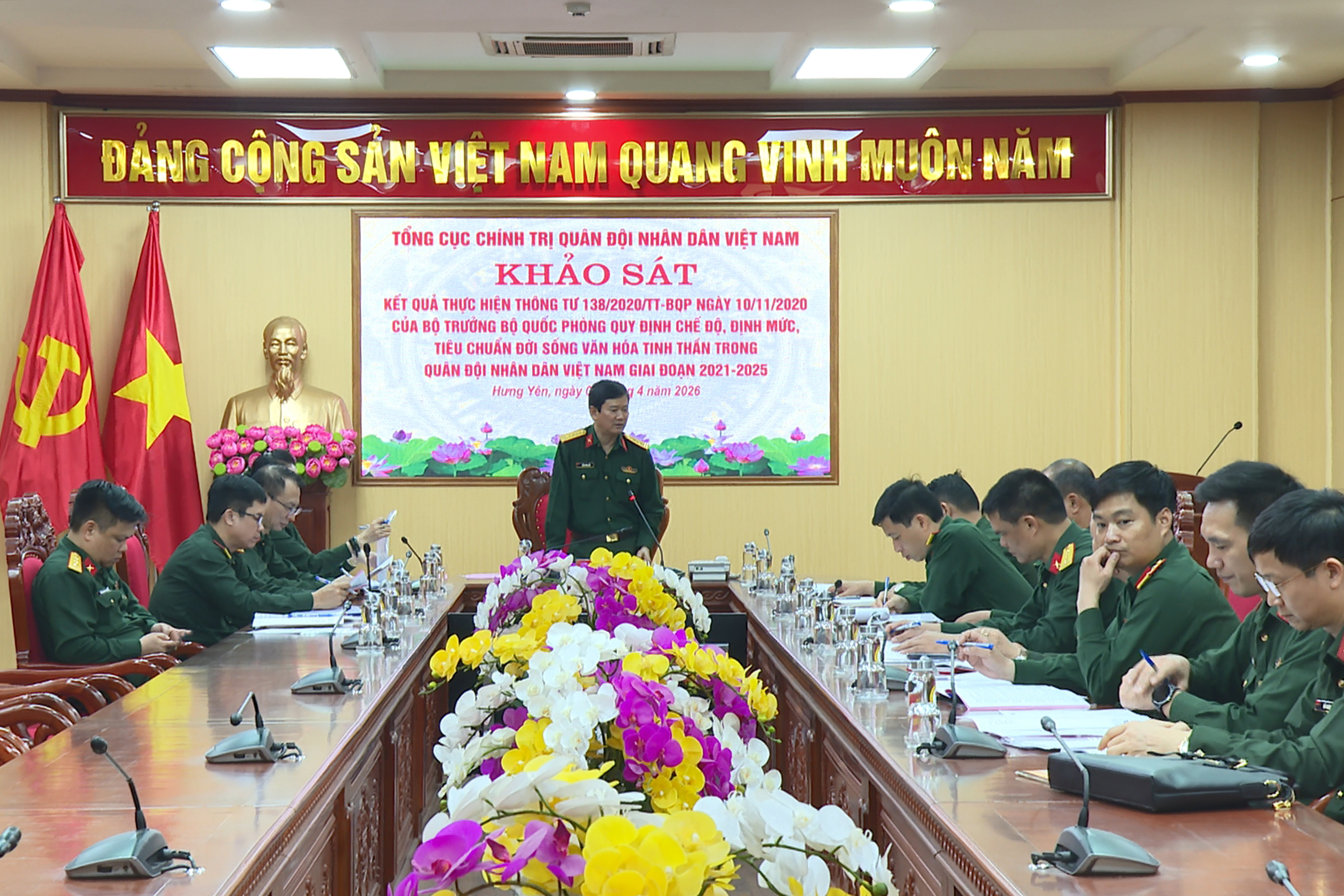 Tổng cục Chính trị Quân đội nhân dân Việt Nam: Khảo sát kết quả thực hiện Thông tư 138 của Bộ Quốc phòng về chế độ, định mức, tiêu chuẩn đời sống văn hóa tinh thần
