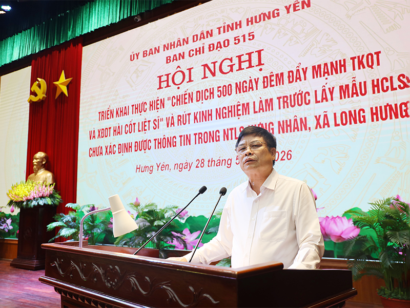 Ban Chỉ đạo 515 tỉnh Hưng Yên: Rút kinh nghiệm làm trước lấy mẫu hài cốt liệt sĩ chưa xác định được thông tin tại Nghĩa trang liệt sĩ Hưng Nhân, xã Long Hưng