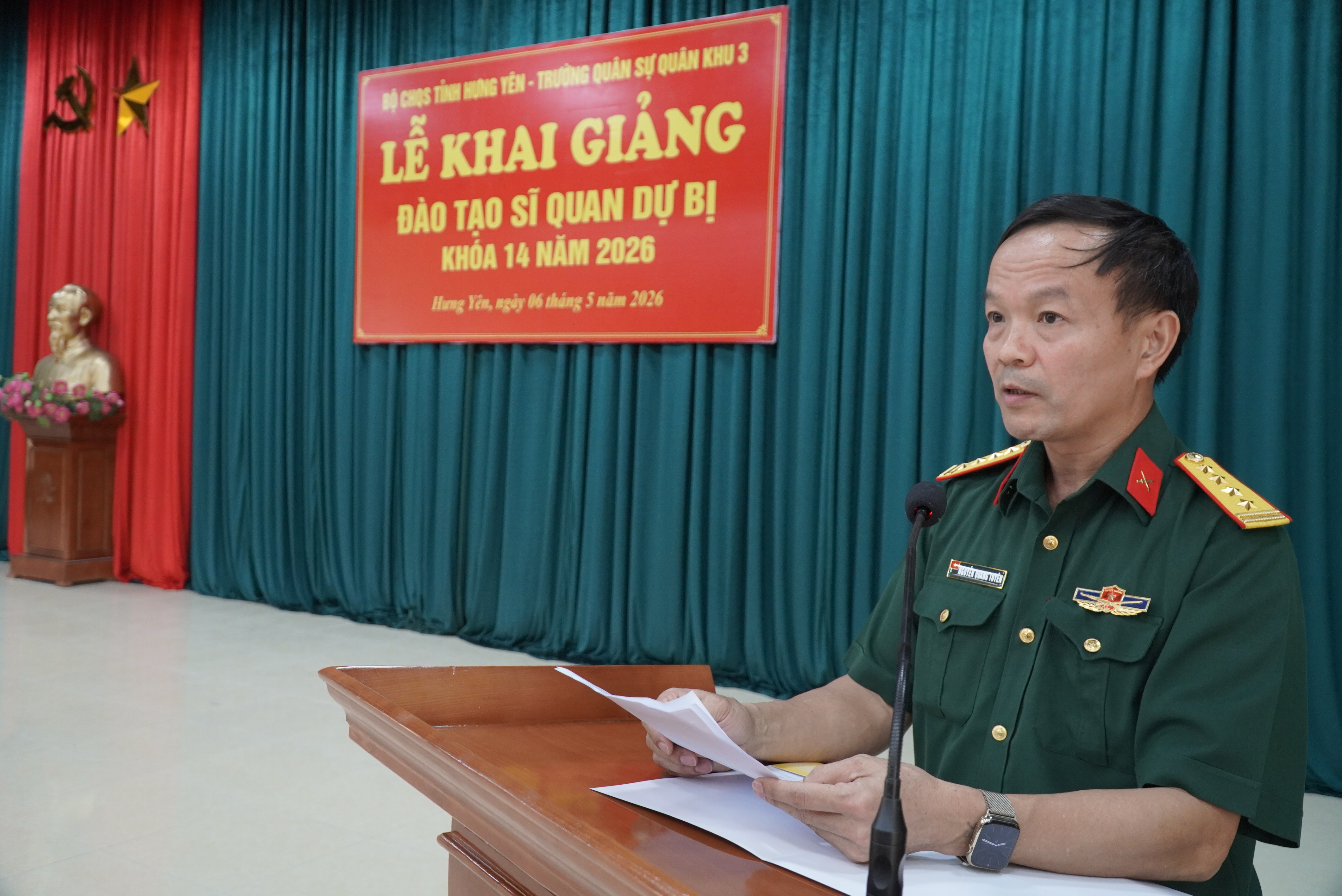 Bộ CHQS tỉnh Hưng Yên phối hợp với Trường Quân sự Quân khu 3: Khai giảng đào tạo sĩ quan dự bị khóa 14 năm 2026