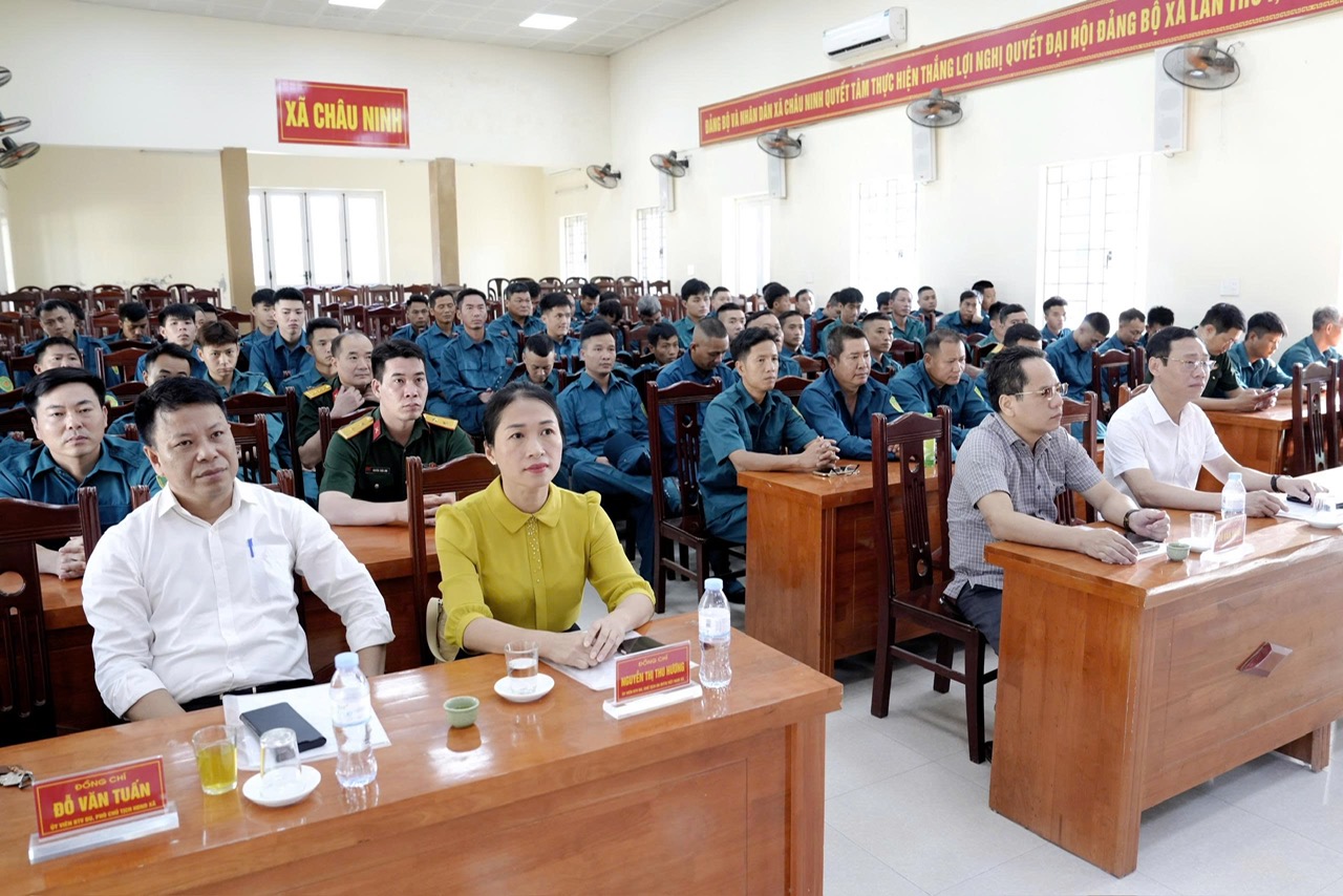 Ban CHQS xã Châu Ninh sơ kết thực hiện nhiệm vụ quốc phòng, quân sự địa phương 6 tháng đầu năm 2026