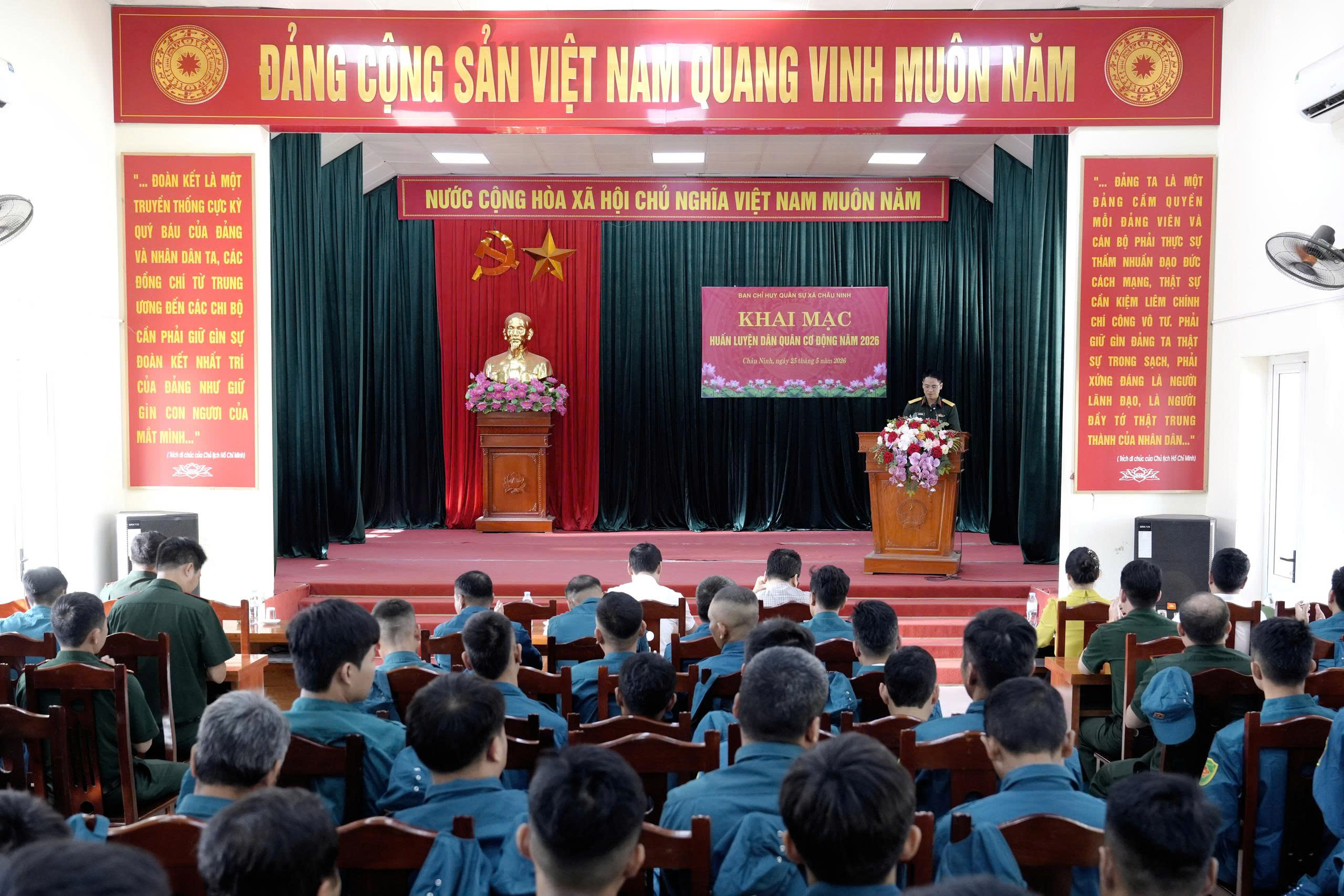 Ban CHQS xã Châu Ninh: Khai mạc huấn luyện dân quân cơ động năm 2026