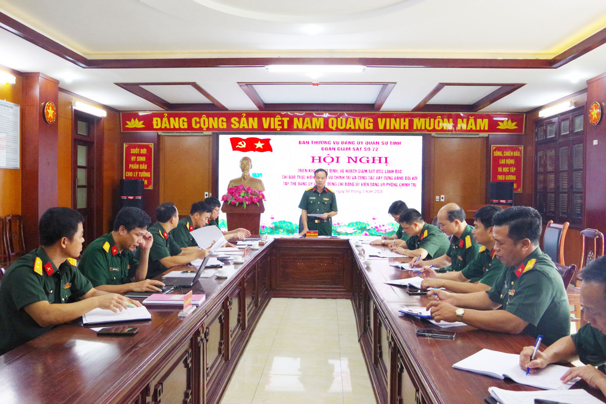 Ban Thường vụ Đảng ủy Quân sự tỉnh Hưng Yên: Triển khai Quyết định, kế hoạch giám sát việc lãnh đạo tổ chức thực hiện nhiệm vụ Chính trị và công tác xây dựng Đảng đối với tập thể Đảng ủy và các đồng chí Đảng ủy viên Đảng ủy Phòng Chính trị