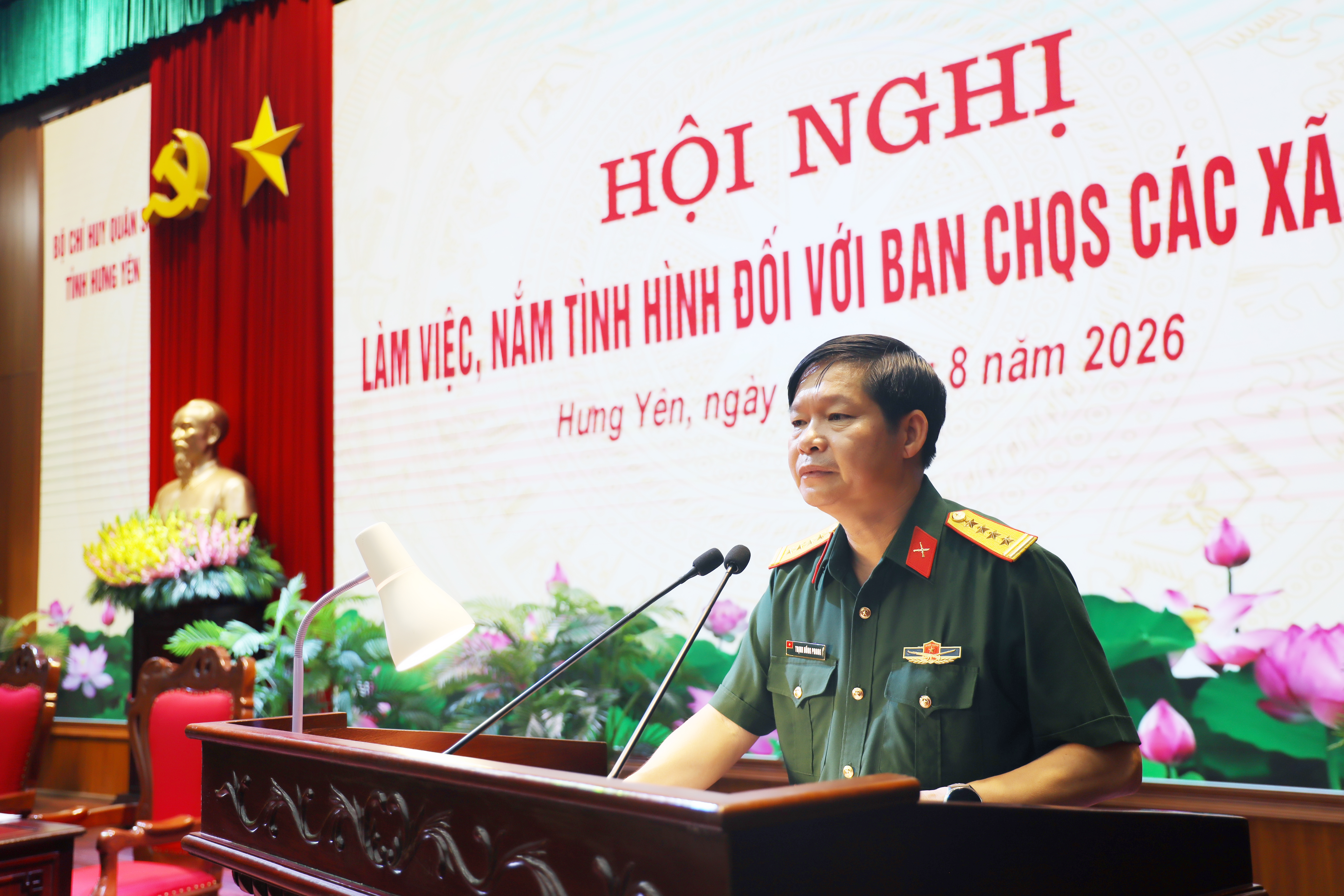 Bộ CHQS tỉnh Hưng Yên: Làm việc, nắm tình hình đối với Ban CHQS các xã, phường
