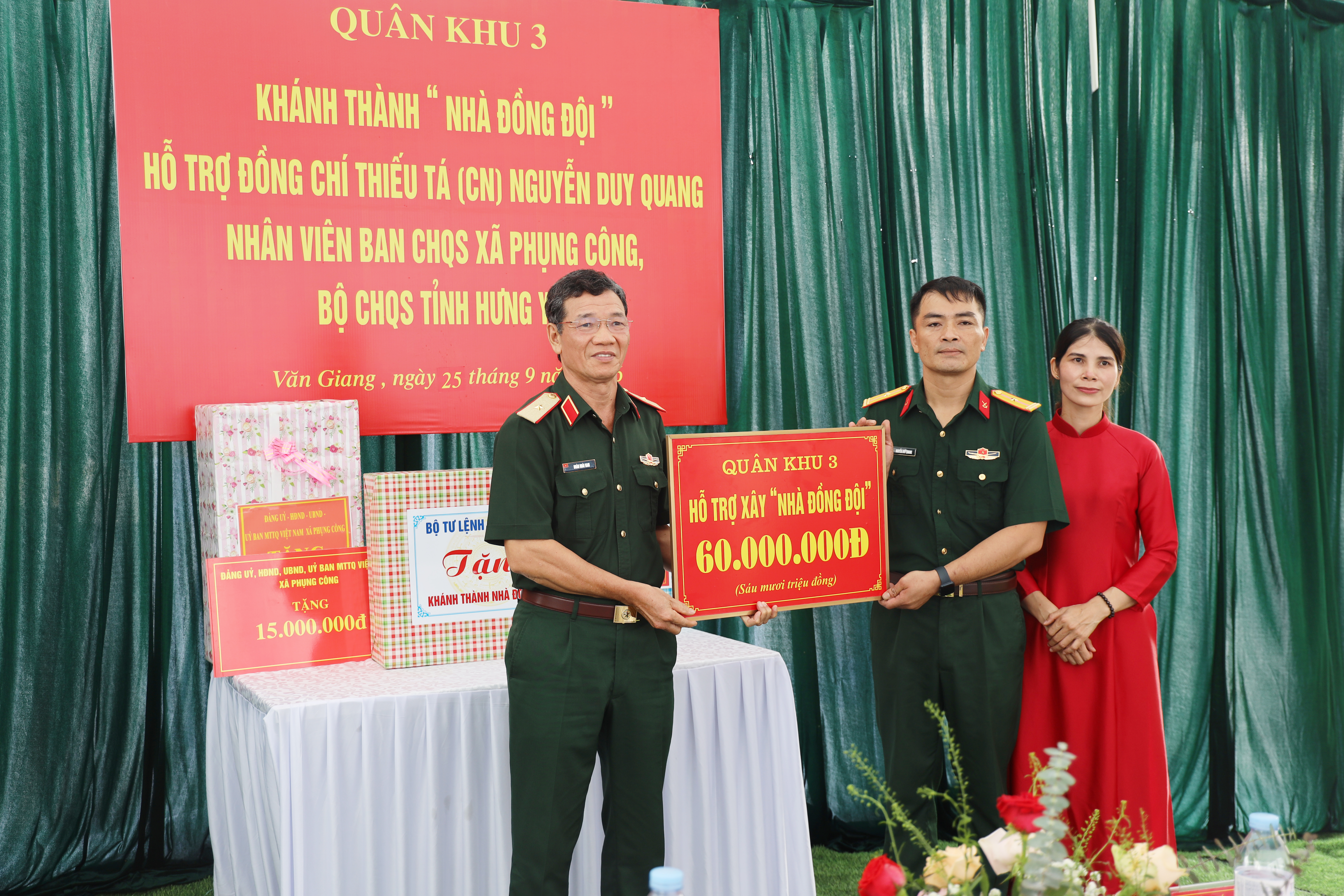 Quân khu 3: Tổ chức khánh thành nhà đồng đội