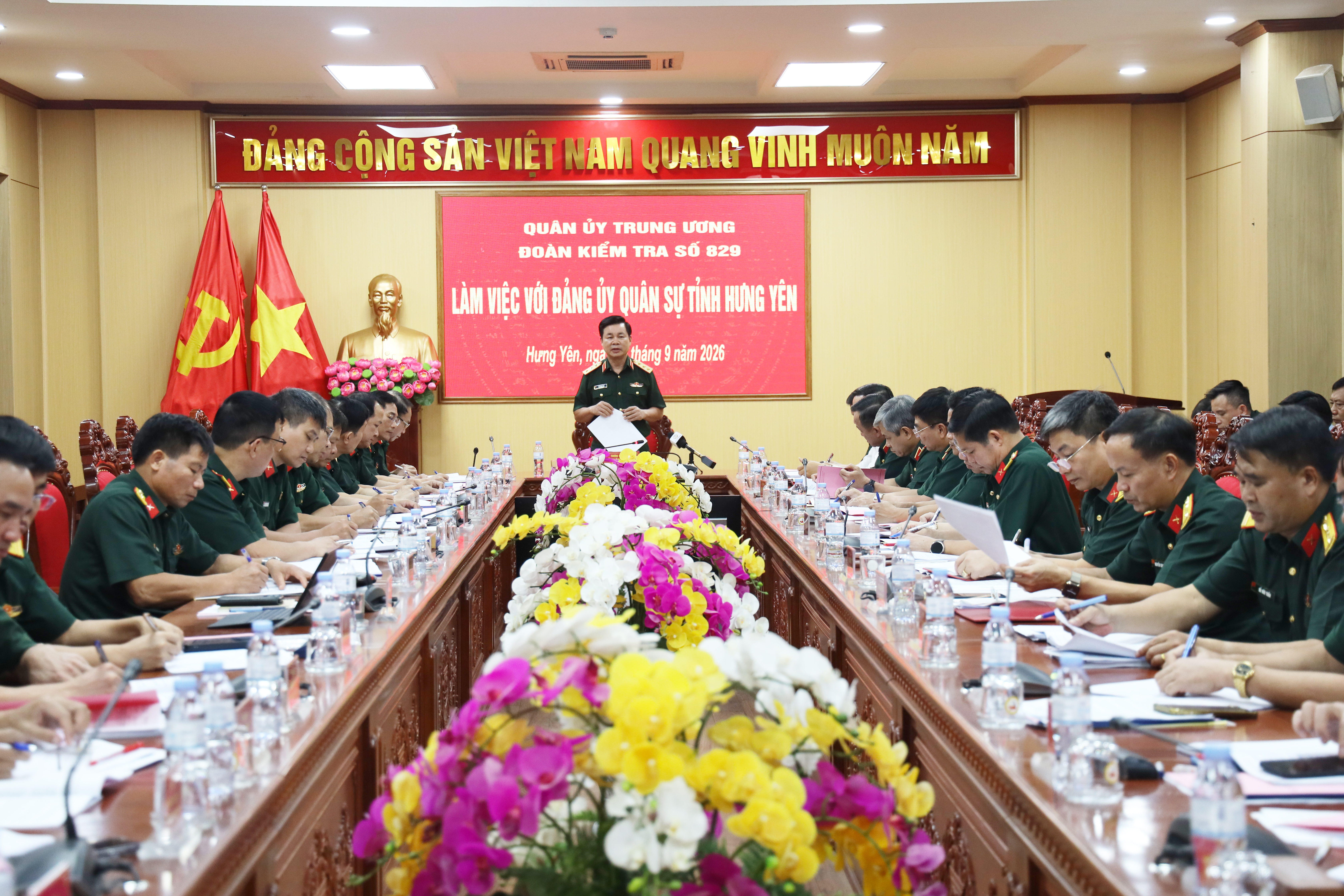 Đoàn kiểm tra số 829 của Ban Thường vụ Quân ủy Trung ương làm việc với Đảng ủy Quân sự tỉnh