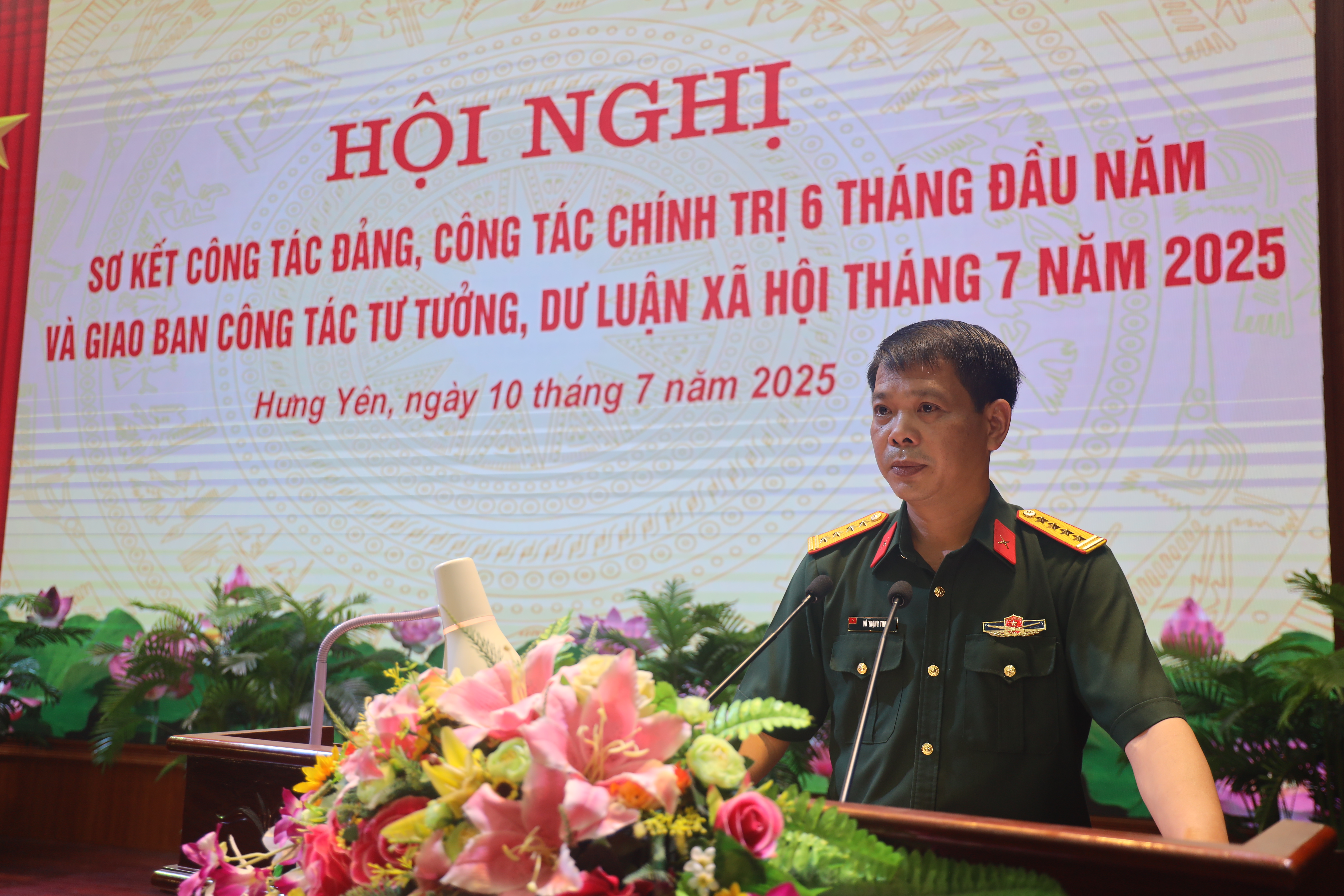 Bộ CHQS tỉnh: Sơ kết công tác Đảng, công tác Chính trị 6 tháng đầu năm và giao ban công tác tư tưởng dư luận xã hội tháng 7 năm 2025