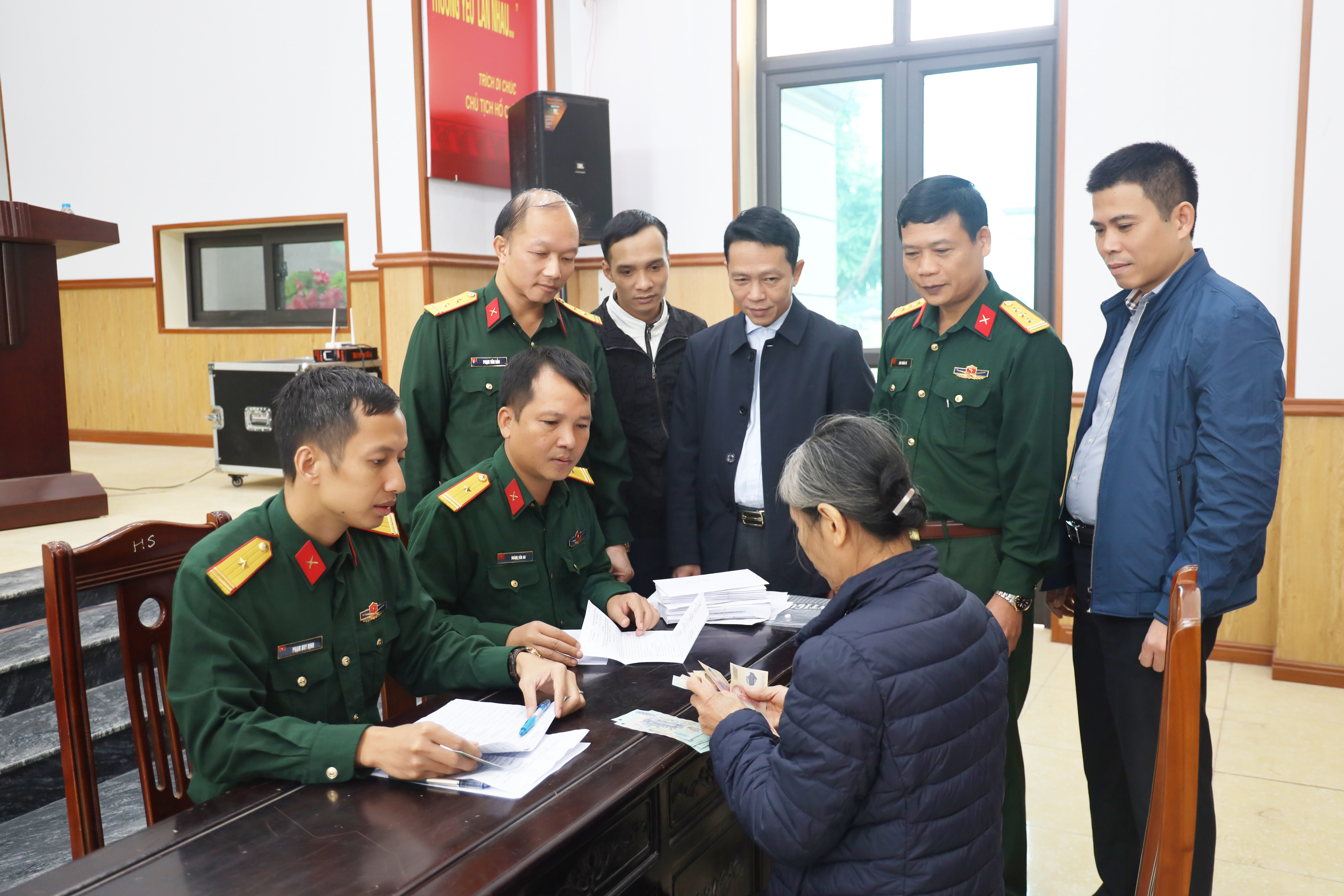 Ban Chỉ huy phòng thủ khu vực 1 – Yên Mỹ: Tổ chức chi trả trợ cấp một lần theo Quyết định số 142, 62 của Thủ tướng Chính phủ
