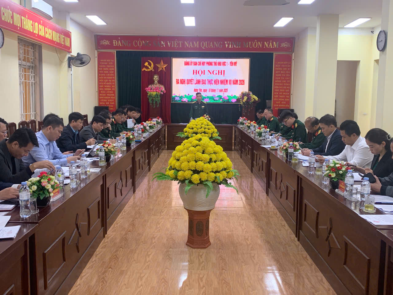 Đảng ủy Ban Chỉ huy Phòng thủ Khu vực 1 – Yên Mỹ: Ra nghị quyết lãnh đạo thực hiện nhiệm vụ năm 2026
