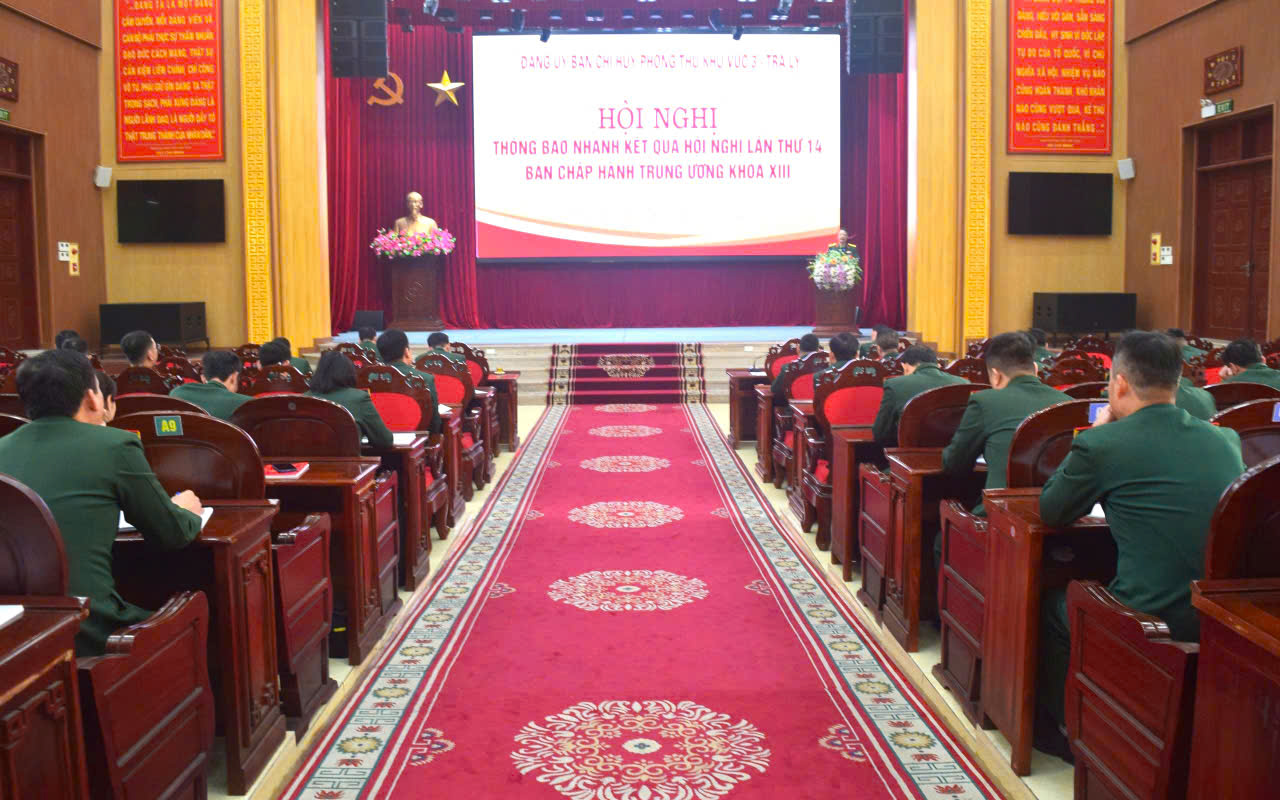 Ban Chỉ huy PTKV 3 - Trà Lý: Thông báo nhanh kết quả hội nghị lần thứ 14 Ban Chấp hành Trung ương Đảng khóa XIII
