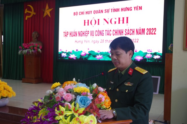 Bộ CHQS tỉnh: Tập huấn nghiệp vụ công tác chính sách năm 2022