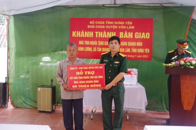 Ban CHQS huyện Văn Lâm: Khánh thành và bàn giao nhà tình nghĩa 